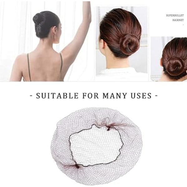 40 stk. sorte hårnett, usynlig chignon-nett elastisk kant Mes