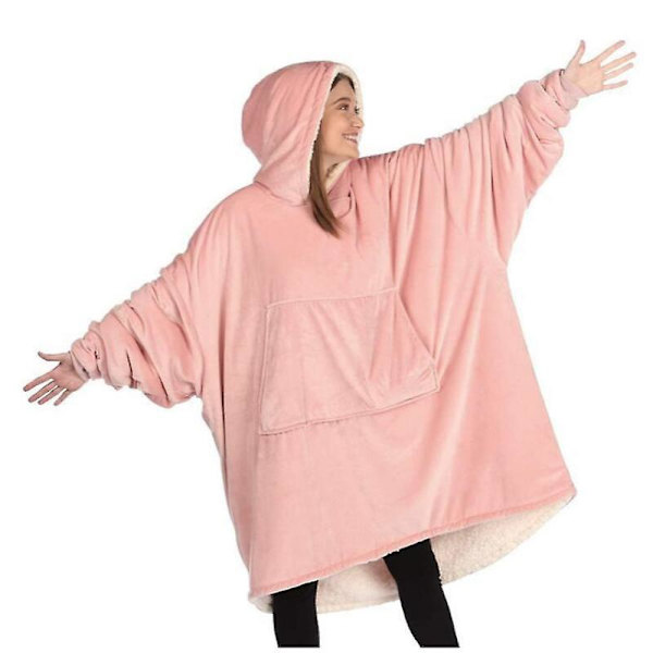 Oversized Microfiber Sherpa Bærbar Blanket, Set På Shark Tank, One Size Passer Alle.