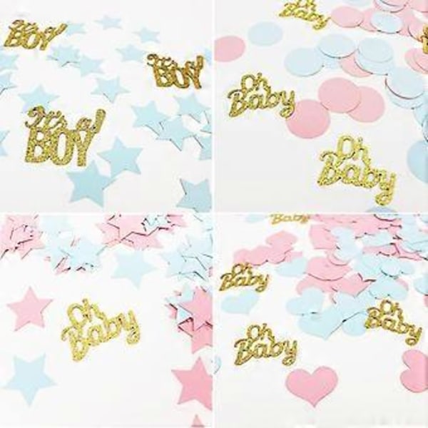 Baby shower konfetti baby køn afsløring fest dekoration konfetti gaveindpakningsartikler