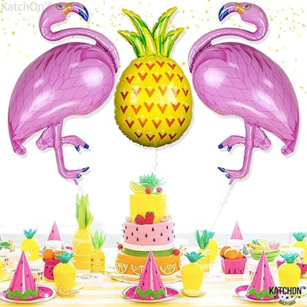 Gigant flamingo ballonger med ananas ballonger - Flamingo ballong for flamingo festdekorasjoner