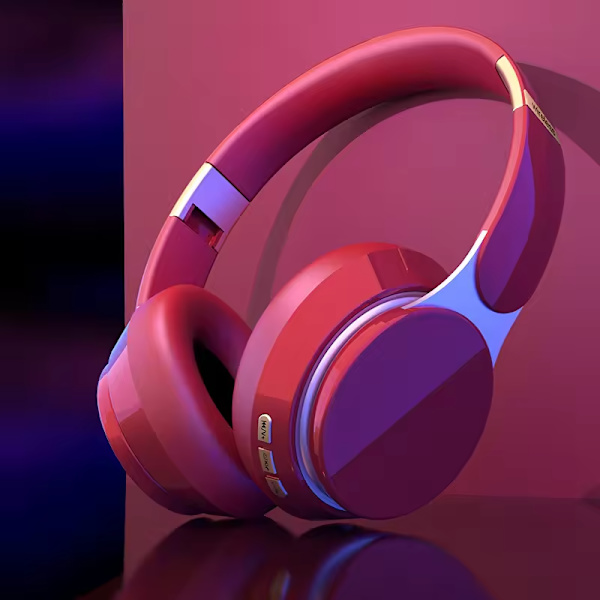 Rødt, nytt trådløst Bluetooth-headset for spill med mikrofon