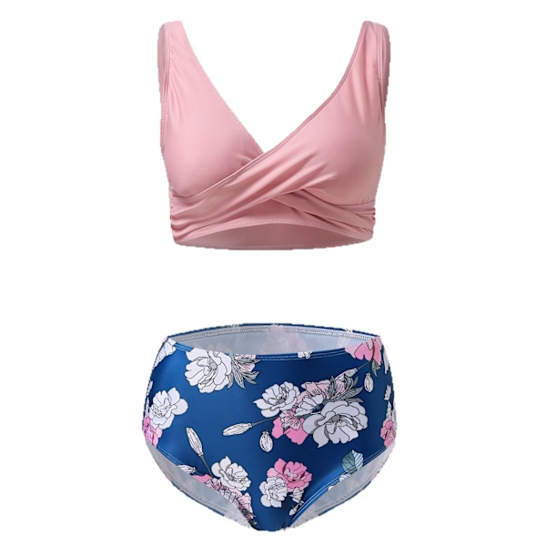 Dame bikini badedragt front kryds bind to-delt badedragt, pink, M