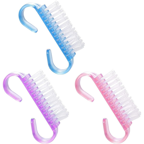 3-pack nagelborste, handtag nagelborste med plasthandtag nagel Cl