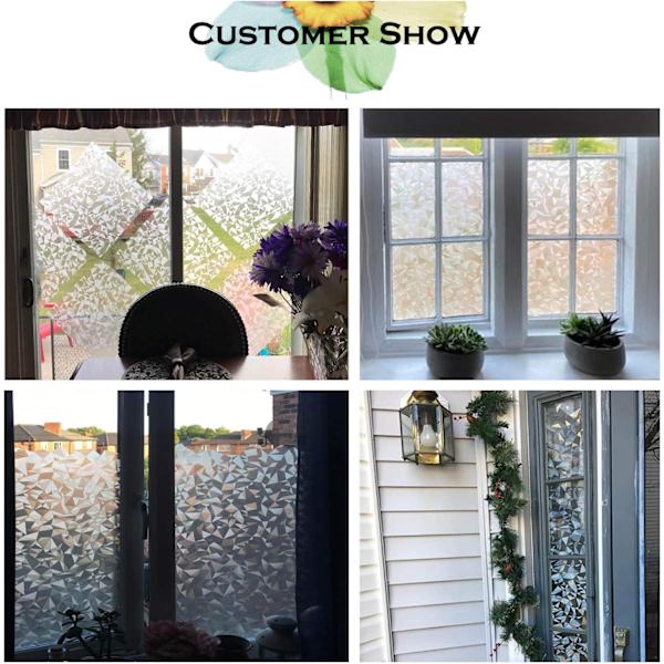 Non-Adhesive Window Film Stained Glass Window Film Static Froste