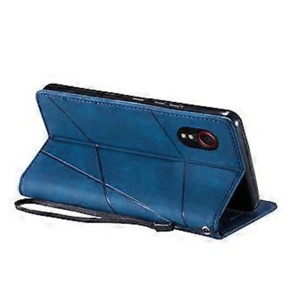 Plånboksfodral för Samsung Galaxy Xcover 5 Linjer Präglat PU Läder Telefonskal Style A