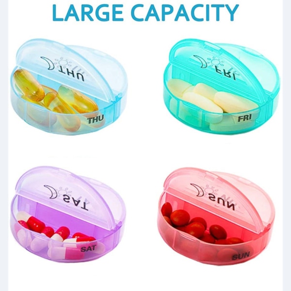 7 Day Pill Box Organizer AM PM - Weekly Pill Box- case med 14 Co