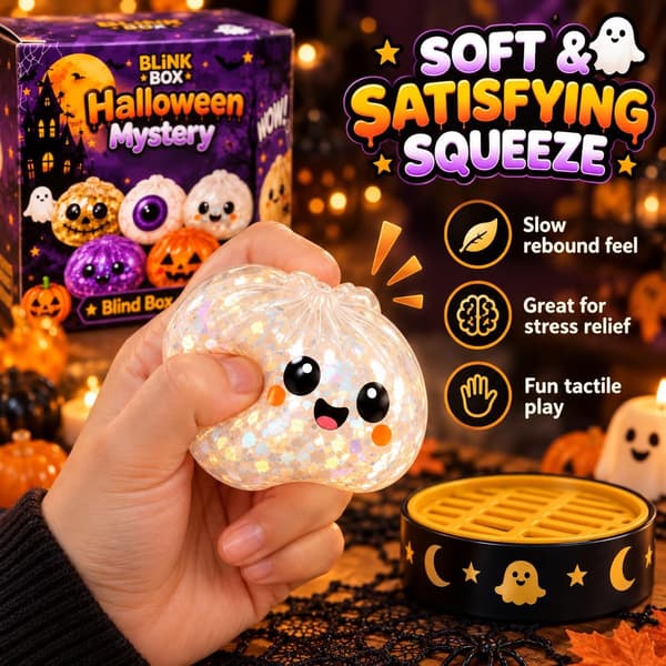 5,5 cm Halloween Stressavlastningsleke med Glitter, Festlig Dekor - E E