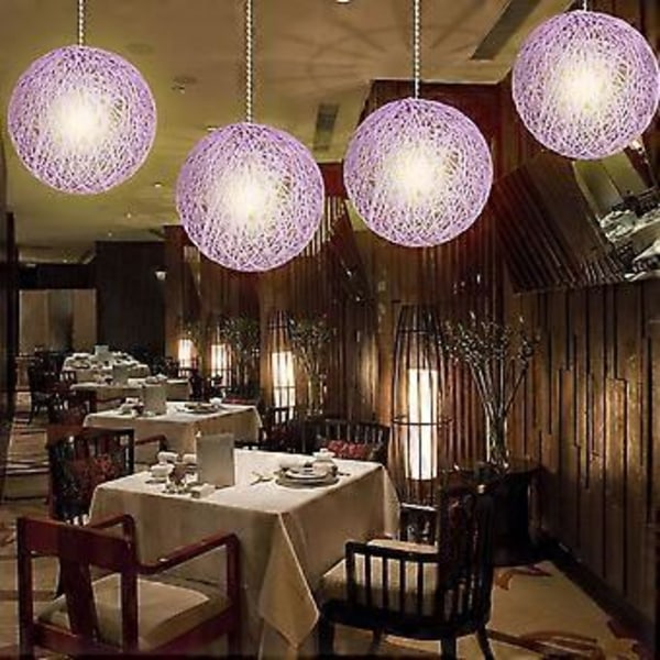 Papir Rattan Kugle Loftlampe Dæksel Lampeskærm Hjem Loftlampeskærm