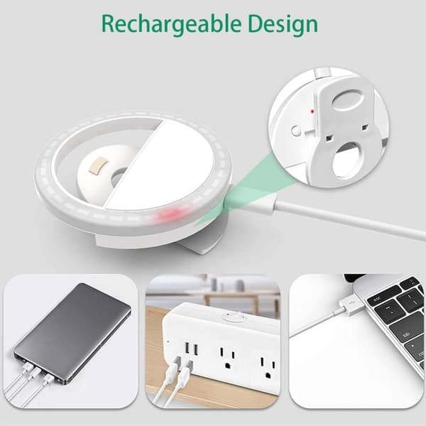 LED-ringlys, selfie-ringlys LED-lys med justerbar telefon