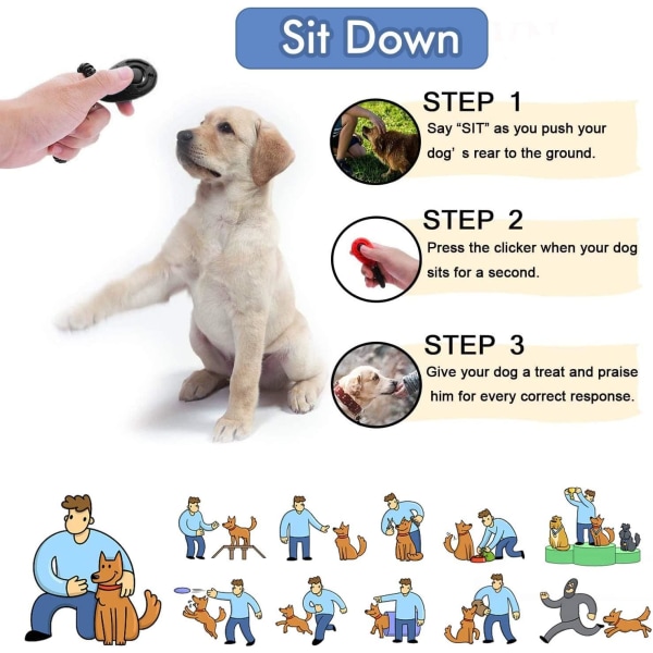 2-pack hundträningsklicker med handledsrem, klick för hundträning