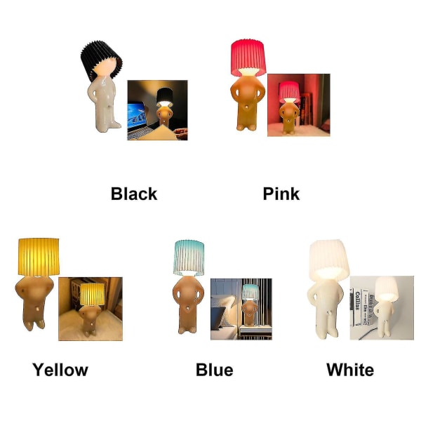 Blå bordlampe for sjenerte menn, kreativ bordlampe for slemme gutter