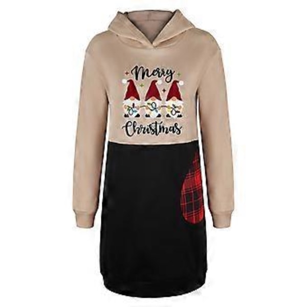 Hupparimekko Joulupainatuksella Väripalikkakuvio Sivu taskulla Pitkähihainen Löysä Rento Crewneck Hupparimekko