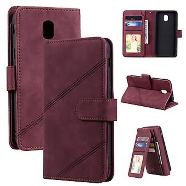 Læderetui med hudfornemmelse til Samsung Galaxy J5 2017 Wine Red