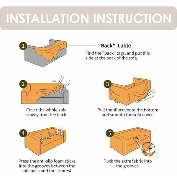 3-seters elastisk sofaovertrekk med armlener