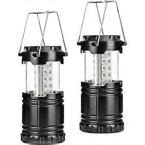Campinglampor, 2-pack Batteridrivna, Campinglampor med Vikbar Krok (batterier ingår ej)