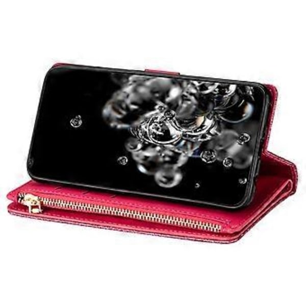 Til Samsung Galaxy A05s 4G Læder Etui Glittery Telefon Cover med Lynlås Pung Style E