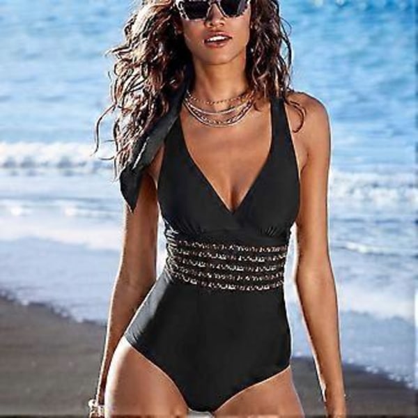 Dame Bikinier med Brede Stropper Sexet Badedragt i Ét Stykke Push Up Badetøj Krydsbandage Bikinier Strandtøj Udhulet Badedragt Bule L Bule L