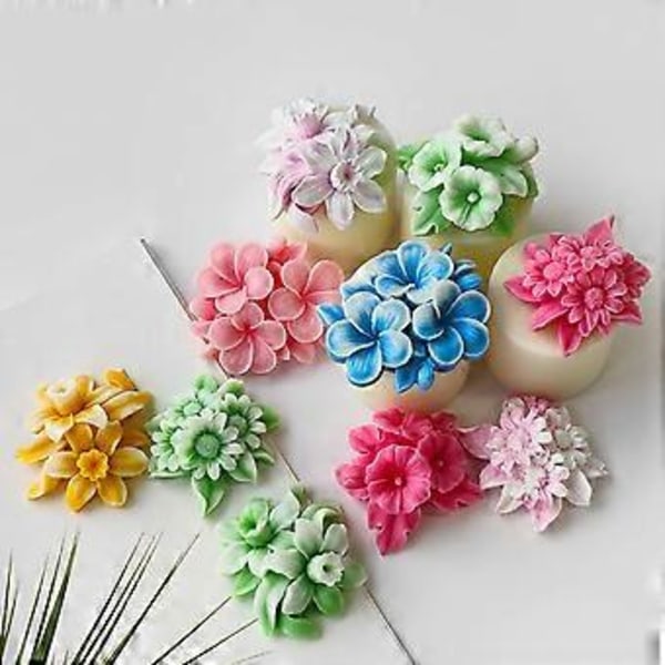 Silikoneform til stearinlys med nem udløsning til at skabe indviklede blomsterlys, perfekt til duftlys og dekoration Narcissus J1301