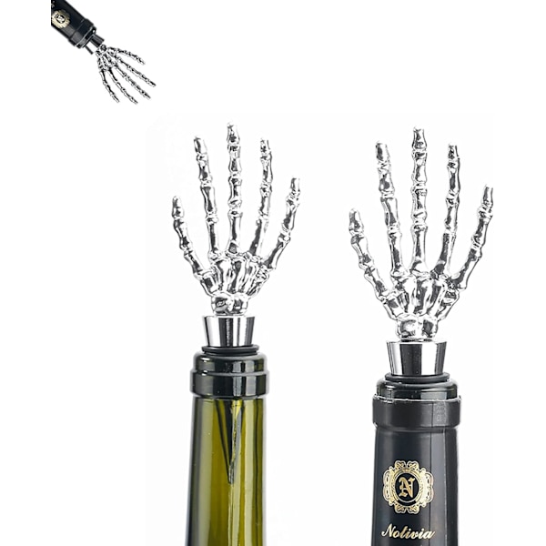 (Sølv) Vinstop, 2 Pacies Ghost Hand Vinflaskestopper C