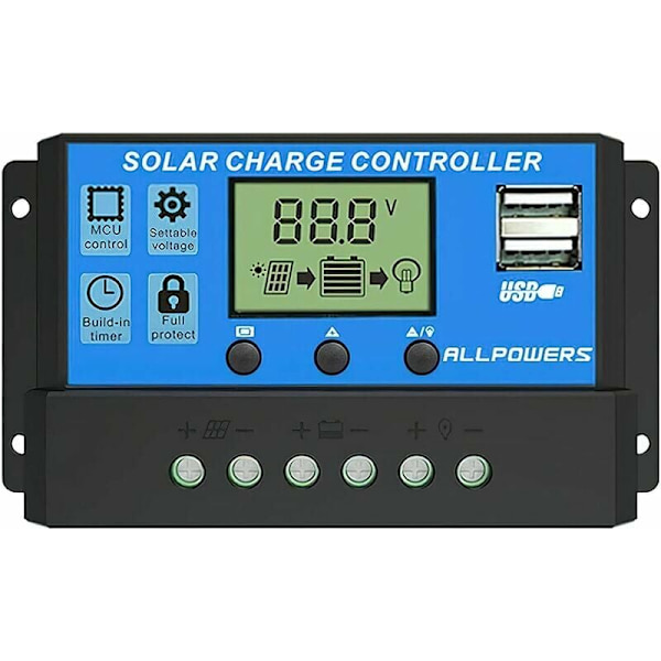1st 20A solcellsladdningsregulator intelligent solpanelregulator