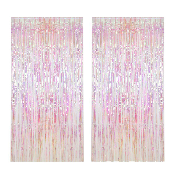 2 kappaletta XtraLarge Iridescent Fringe -verho, 3,28x8 jalkaa -Iride