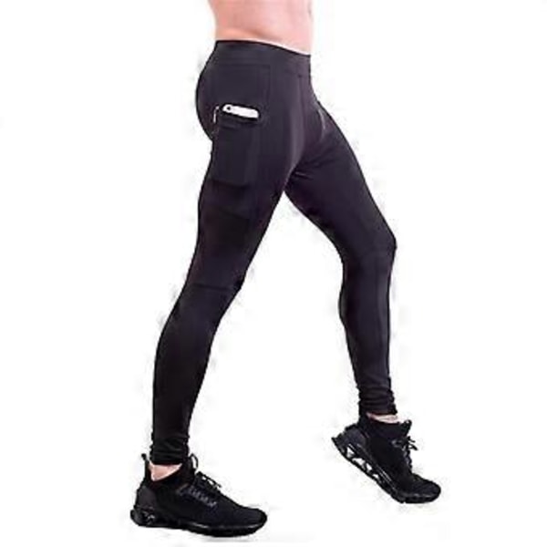 Kompressions Tights Leggings Herr Löpning Sport Träning Gym Fitness Jogging Byxor Snabbtorkande khaki XL