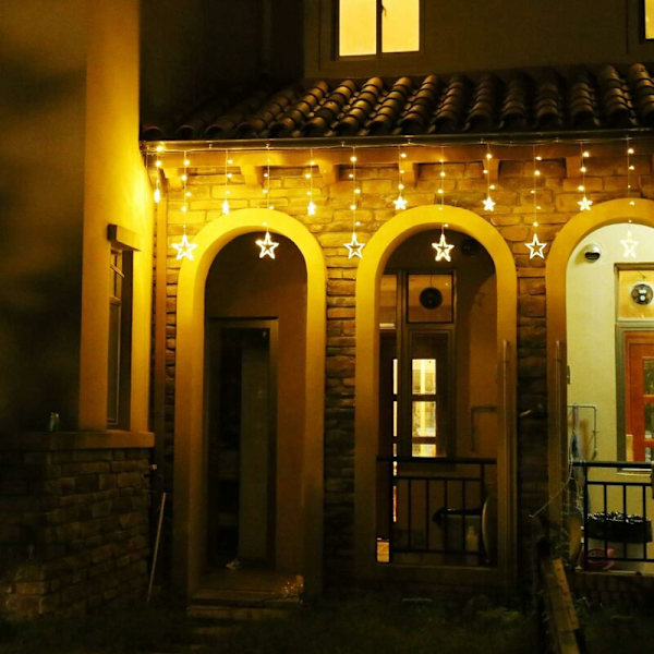 12 stjärnformade LED-ljusslingor, ljusslinga julstjärnor