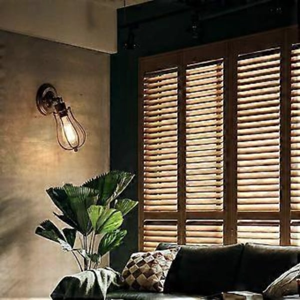 Nirvana industriel væglampe vintage belysning justerbar rustik tråd væglampe metal bur væglampe Edison stil lampe antik veranda lampe (pære