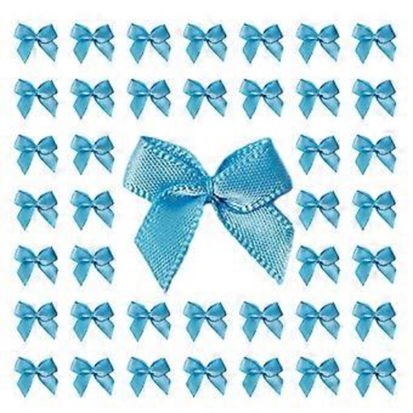 200 st Mini Rosetter Små Bandrosetter Rosettblommor Applikationer DIY Hantverk för Sömnad Scrapbooking Bröllop och Present Blå Blue