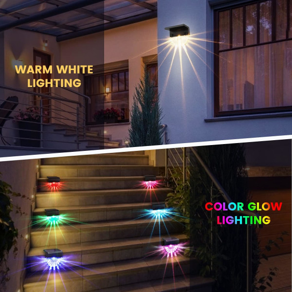 6 Pack Solar Deck Lights Outdoor - Solar Step Light Vandtæt S