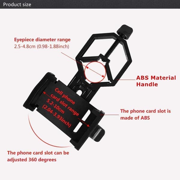 Universell smartphone-teleskopadapterfäste - Kompatibel med Mo