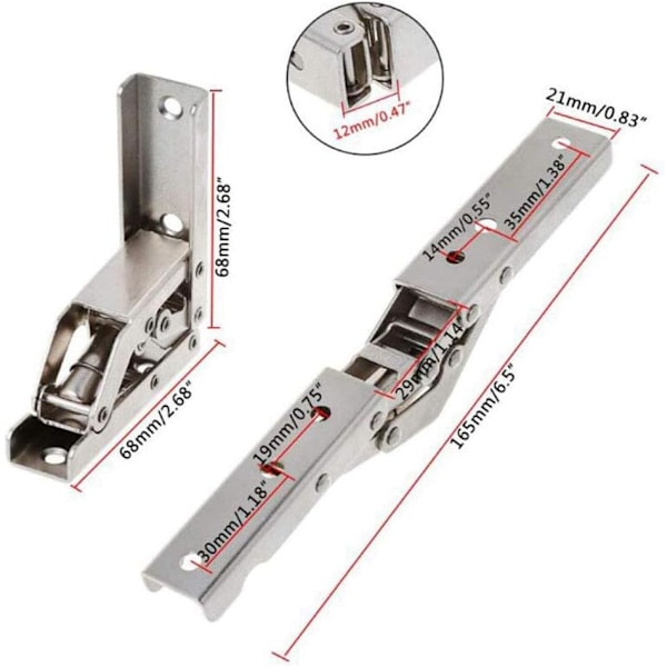 2 pakker af 90 graders vinkelbeslag foldbart display rack beslag