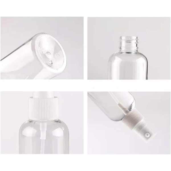 6 st 100ml Sprayflaska, Klar Återanvändbar Tom Reseflaska i Plast