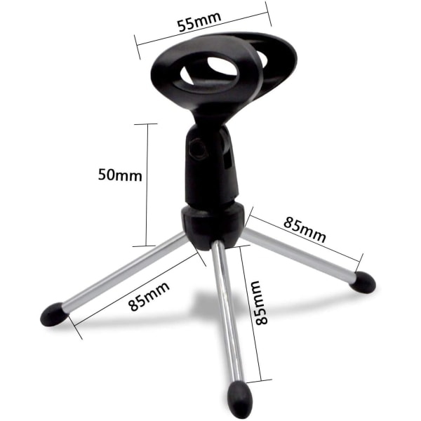 Stativ for skrivebords mikrofon (1 stk) / Bærbar, sammenleggbar og justerbar