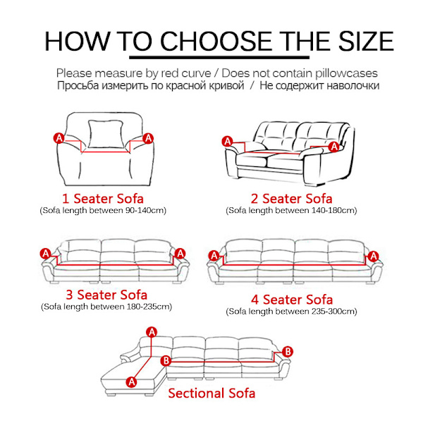 3-seters elastisk sofaovertrekk med armlener