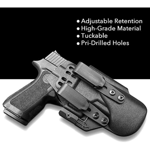 Holster Tough Grip Clips, 3 Huller Justerbar Kant til IWB OWB Kyd