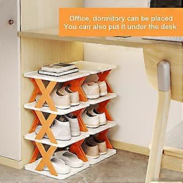 Skohylde Nem Installation Gratis DIY Kombination Stabelbar Pladsbesparende Udhulet Opbevaring Fantastisk Blue Four Layer