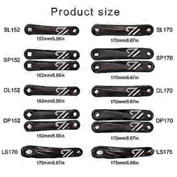 Vevarm för mountainbike, aluminiumlegering, vänster enkelkedjevevarm, fyrkant/romb/splines, vänster, avsmalnande vevände Endurin Square 1 Pair 170