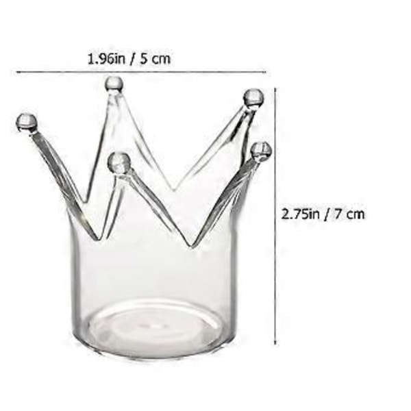 1 st Kreativ Kronformad Ljusstake Glas Ljushållare Heminredning