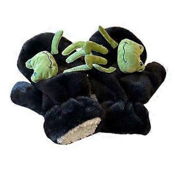 Tjocka Flickhandskar Varma Termiska Handskar Hel Fingerhandskar Varma Vinterhandskar Snygga Handskar för Flickor Kvinnor black frog