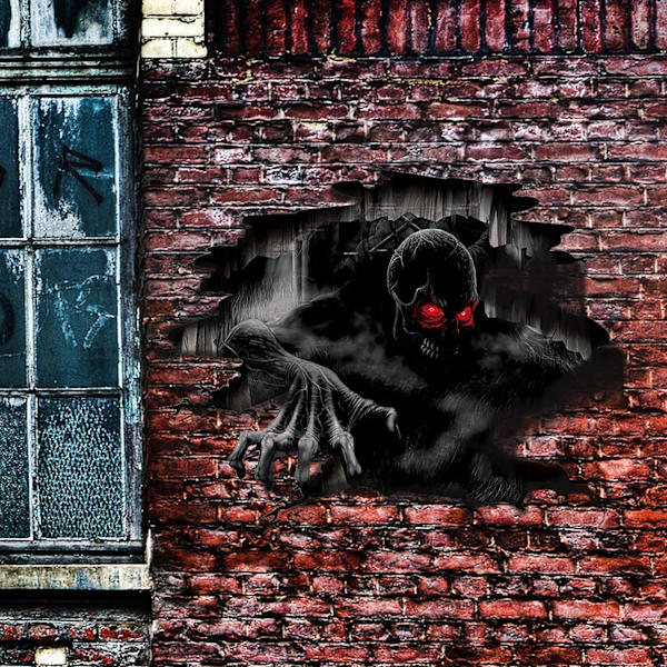 Halloween veggdekor 3D spøkelses hånd gulv vegg tak klistremerker Pe