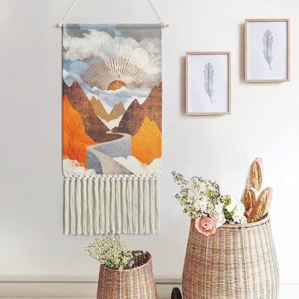 1 st Bohemian Macrame vävd väggbonad Soluppgång väggbonad Colo