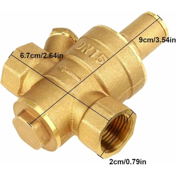 Messingtrykregulator DN15 20mm G-gevind 1,6MPa Justerbar Vand