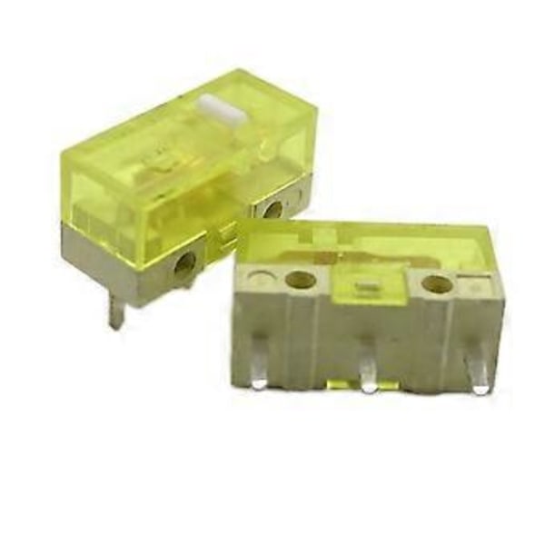 2 stk. Original HUANO Musemikrobrytere 3 pinner 120 millioner klikk Musemikrobryter Erstatning Transparent Gul Transparent Yellow