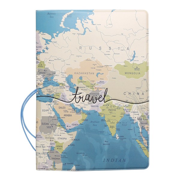 Slim World Map Personalized Travel Passport Cover Case Essential