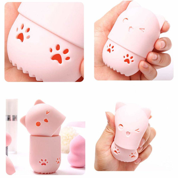 2 st Skönhetssvampshållare, (Rosa/Blå) Makeup Blender