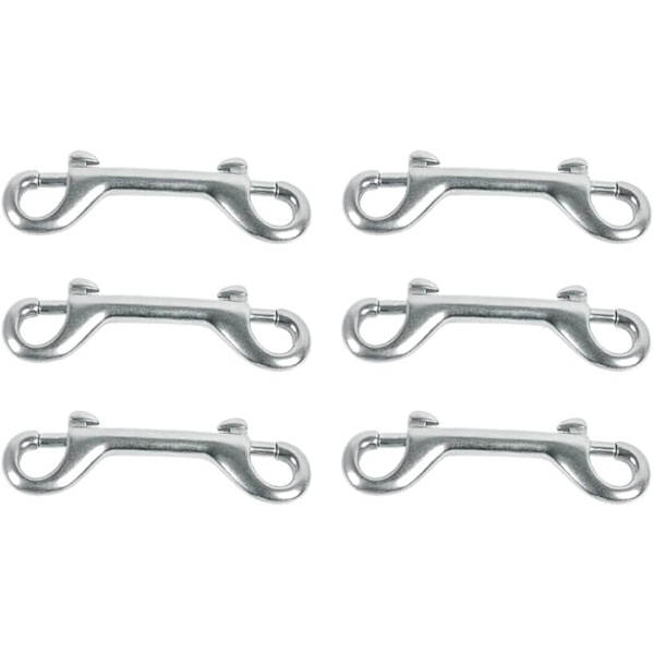 6 stk Dobbel Endeklips Haken Bolt Snap Dobbel Nikkelbelagt Sink
