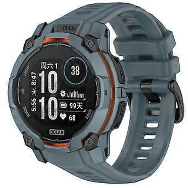 Til Garmin Instinct 3 45mm Urrem 22mm Silikone Udskiftningsrem Twilight Blue