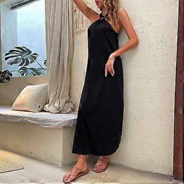 Off Shoulder Klänning Ärmlös Mjukt Ventilerande Polyester med Fickor Damkläder