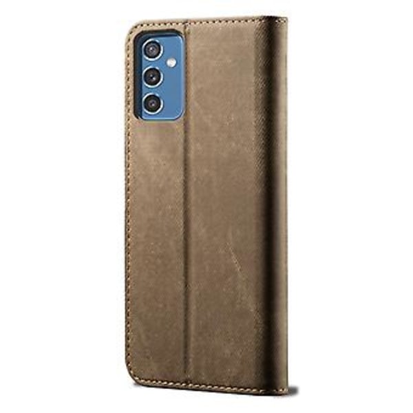 Denimtekstur PU-telefoncover til Samsung Galaxy A13 5G/4G/A04/A04S Khaki